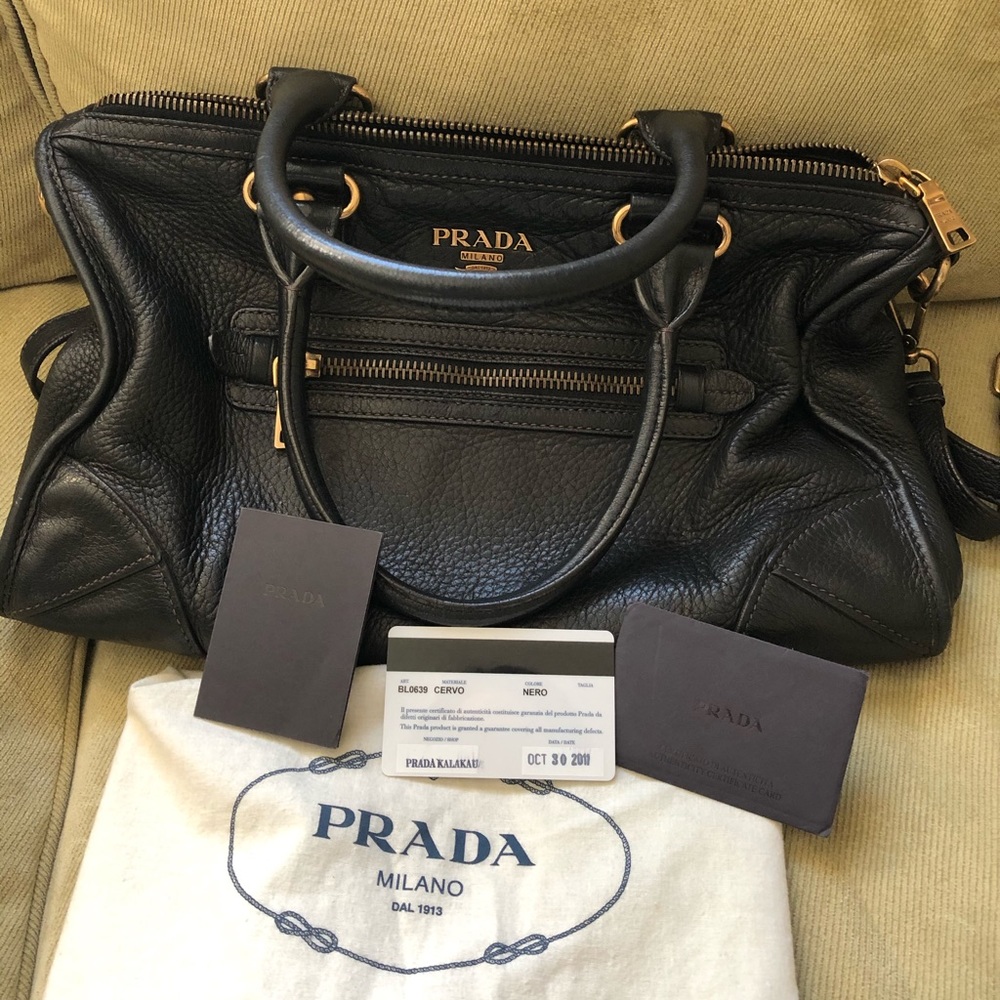 Authentic PRADA CERVO Deer Leather